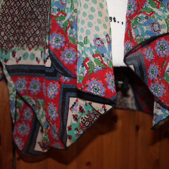 Band of Gypsies Short Kimono Red/Green/Blue Size S/M - Picture 4 of 9